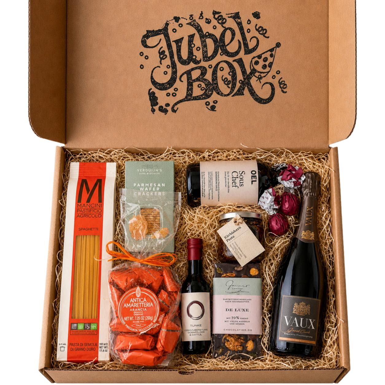 Mysupper Genussbox als Geschenkkorb für Männer — Feinkost und Wein aus Hamburg